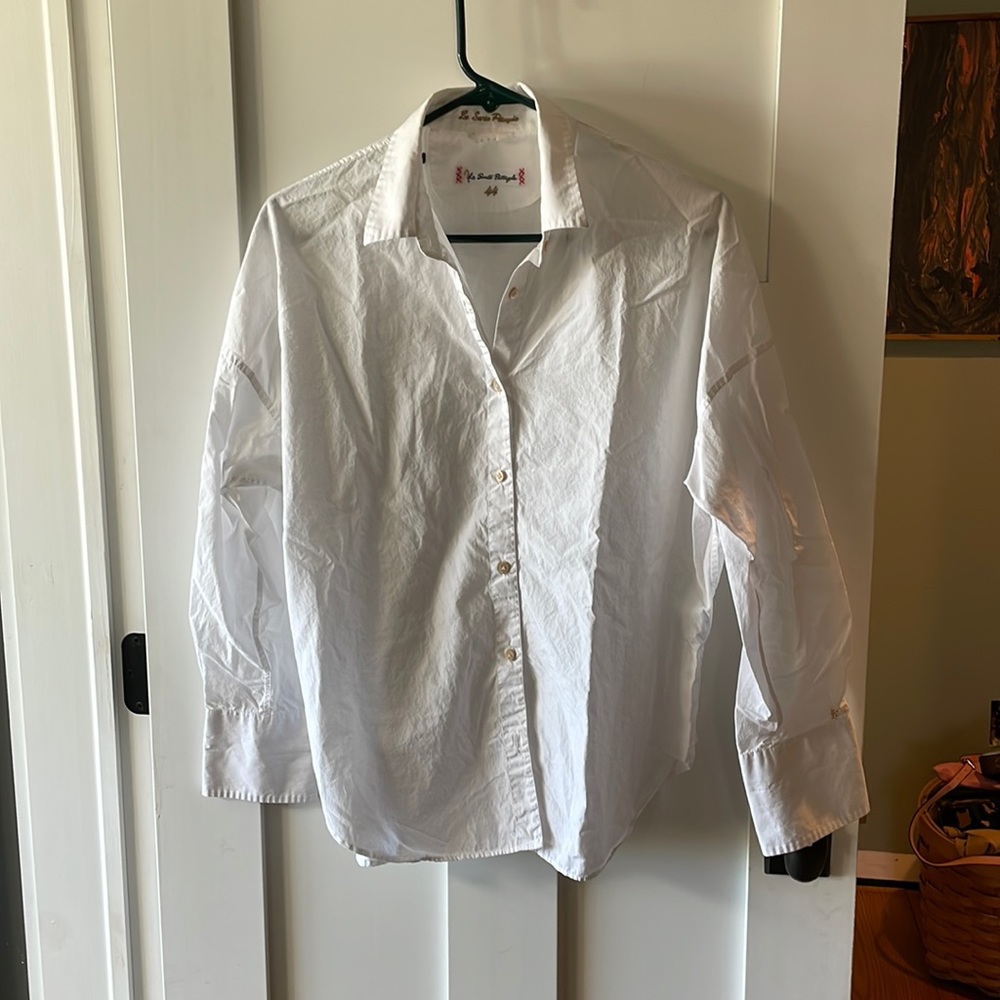 Le Sarte Pettegole white button down shirt size L